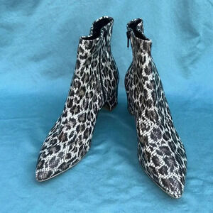 AGL Marette Snake print leather boot women EU 41 1/2 EUC cognac Attilio Giusti